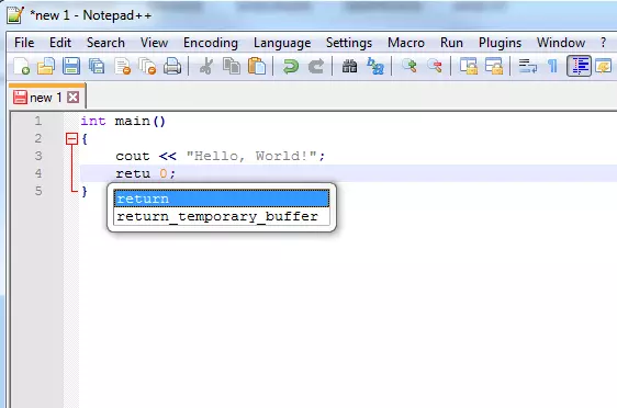 Image: Screenshot of the text editor Notepad++