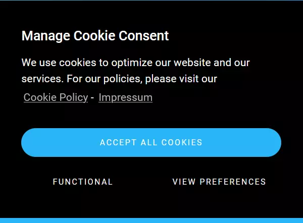 Image: Complianz: cookie banner with settings
