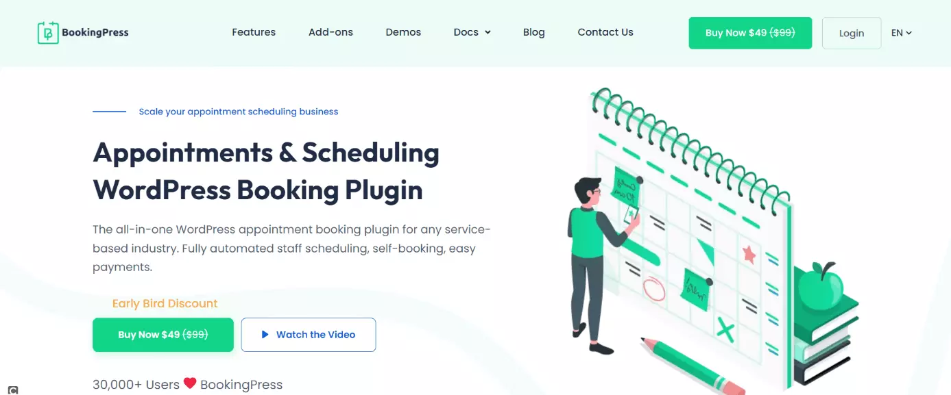 Image: Screenshot of the BookinPress website