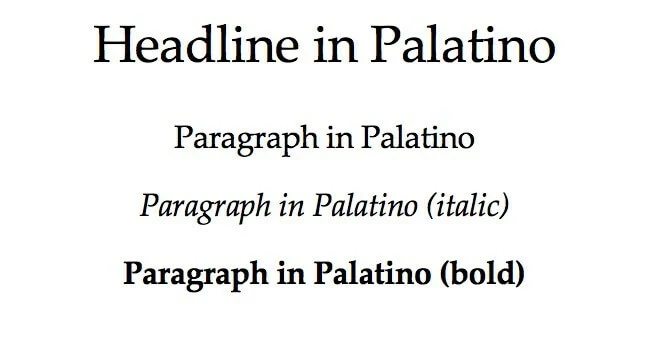 Image: Example text in Palatino