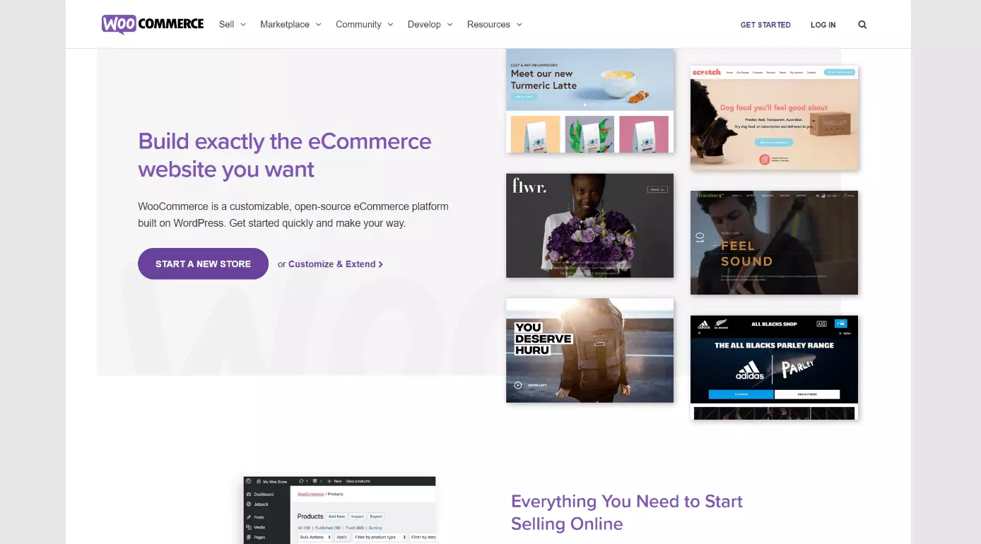 Image: WooCommerce website: homepage